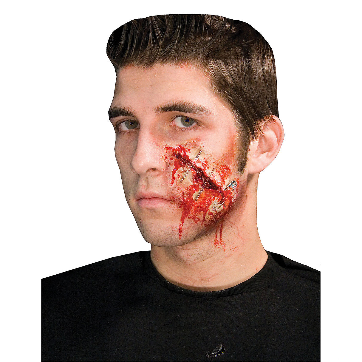 Realistic Safely Pinned 4 Inch Gash Prosthetic for Halloween Costumes and Theatrical Makeup