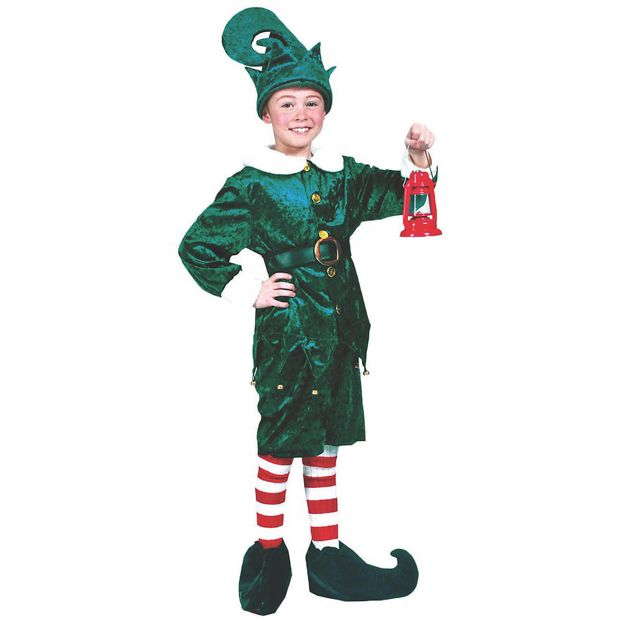 Classic Holly Jolly Elf Child Costume for Christmas School Productions and Halloween Fun