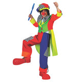 Colorful Boy's Spanky Striped Clown Costume for Halloween Parties and Fun Events