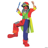 Colorful Boy's Spanky Striped Clown Costume for Halloween Parties and Fun Events