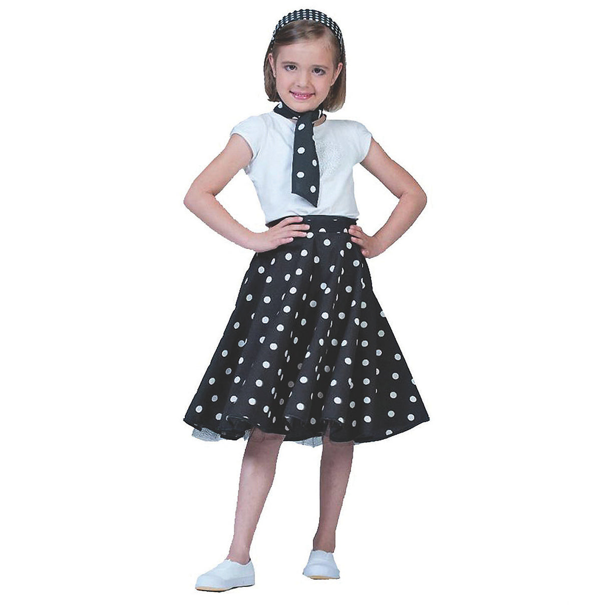Classic Girl's Car Hop Skirt for Halloween School Events and 1950s Theme Parties