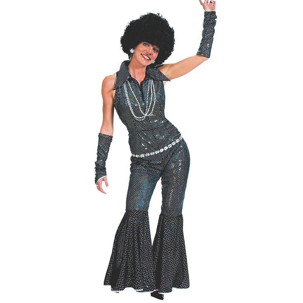 Stylish Women's Disco Costume for Halloween Theme Parties and Retro Dance Events