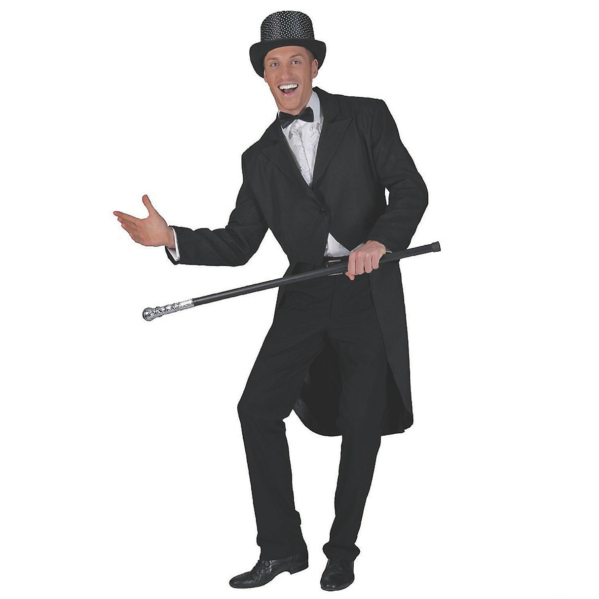Premium Black Tailcoat Costume for Halloween Parties Theatre Events and Superhero Dress Up