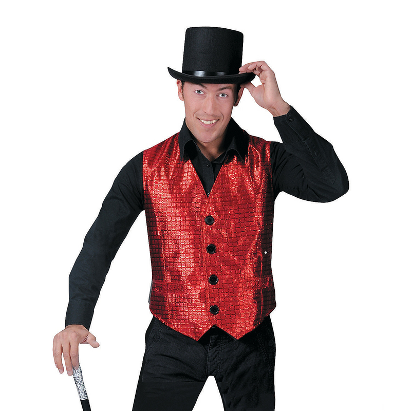 Stylish Adult Shiny Red Vest for Halloween Costume Parties and Creative Dress-Up