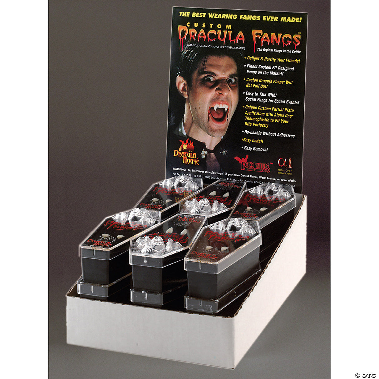 DRACULA FANGS DISPLAY 12 PCS