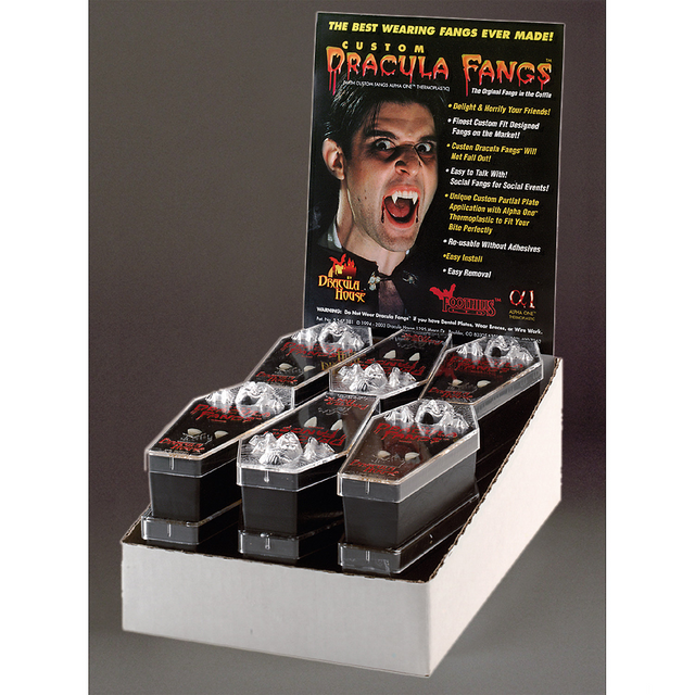 DRACULA FANGS DISPLAY 12 PCS