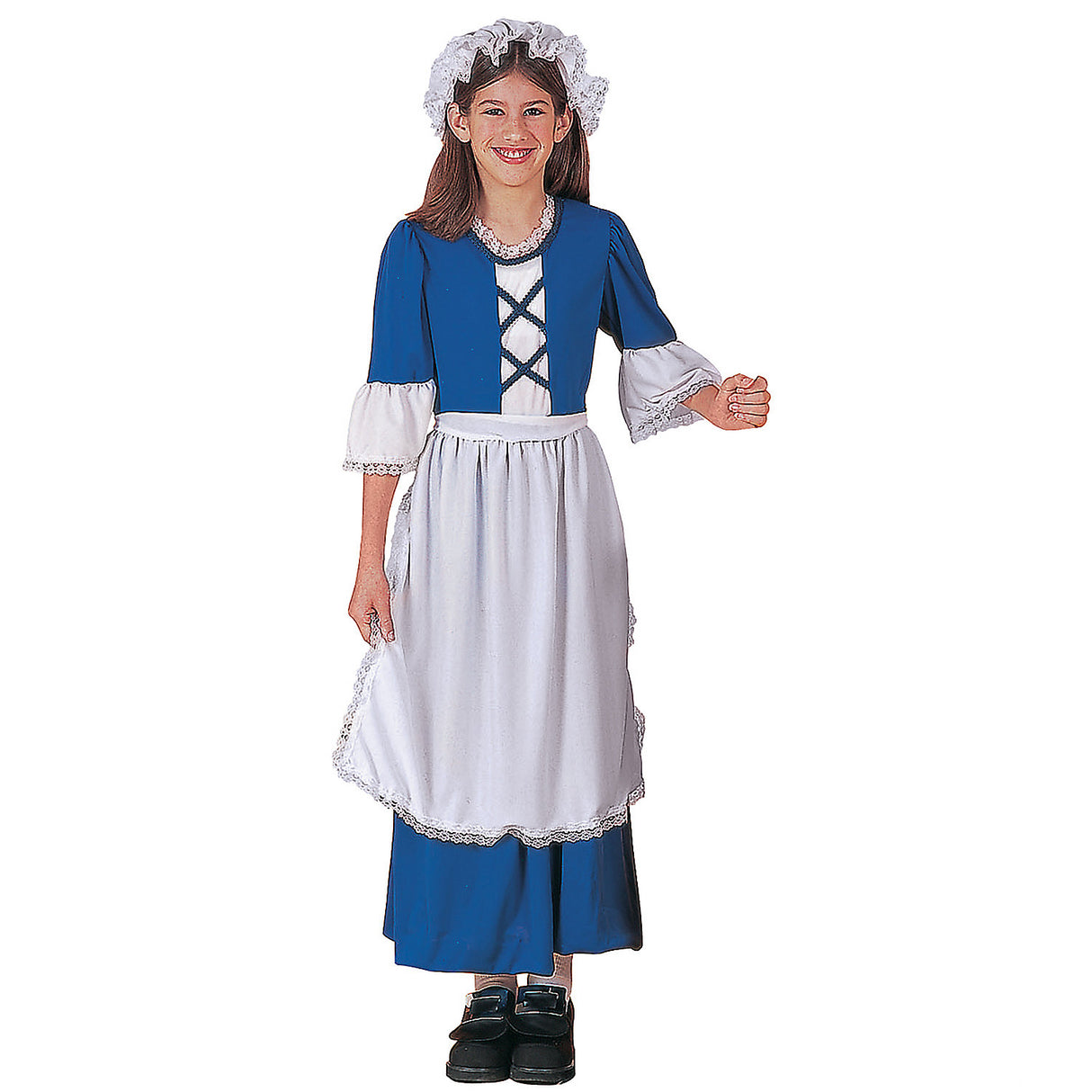 Traditional Girl's Colonial Costume for Harvest Season Thanksgiving Celebrations and Historical Dress Up