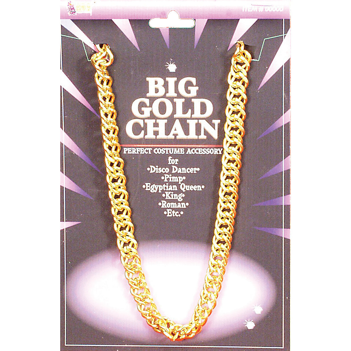 Big Gold Chain Accessory for Disco Theme Parties Halloween Events and Costume Enhancements
