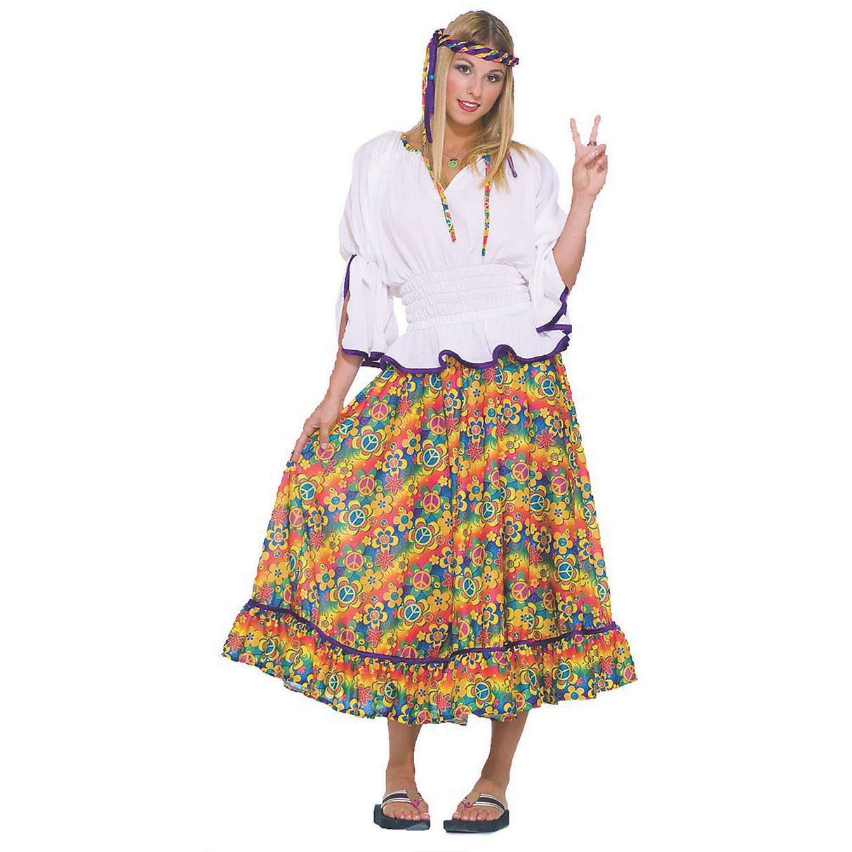 Women's Woodstock Girl Costume for Halloween Parties and Themed Events