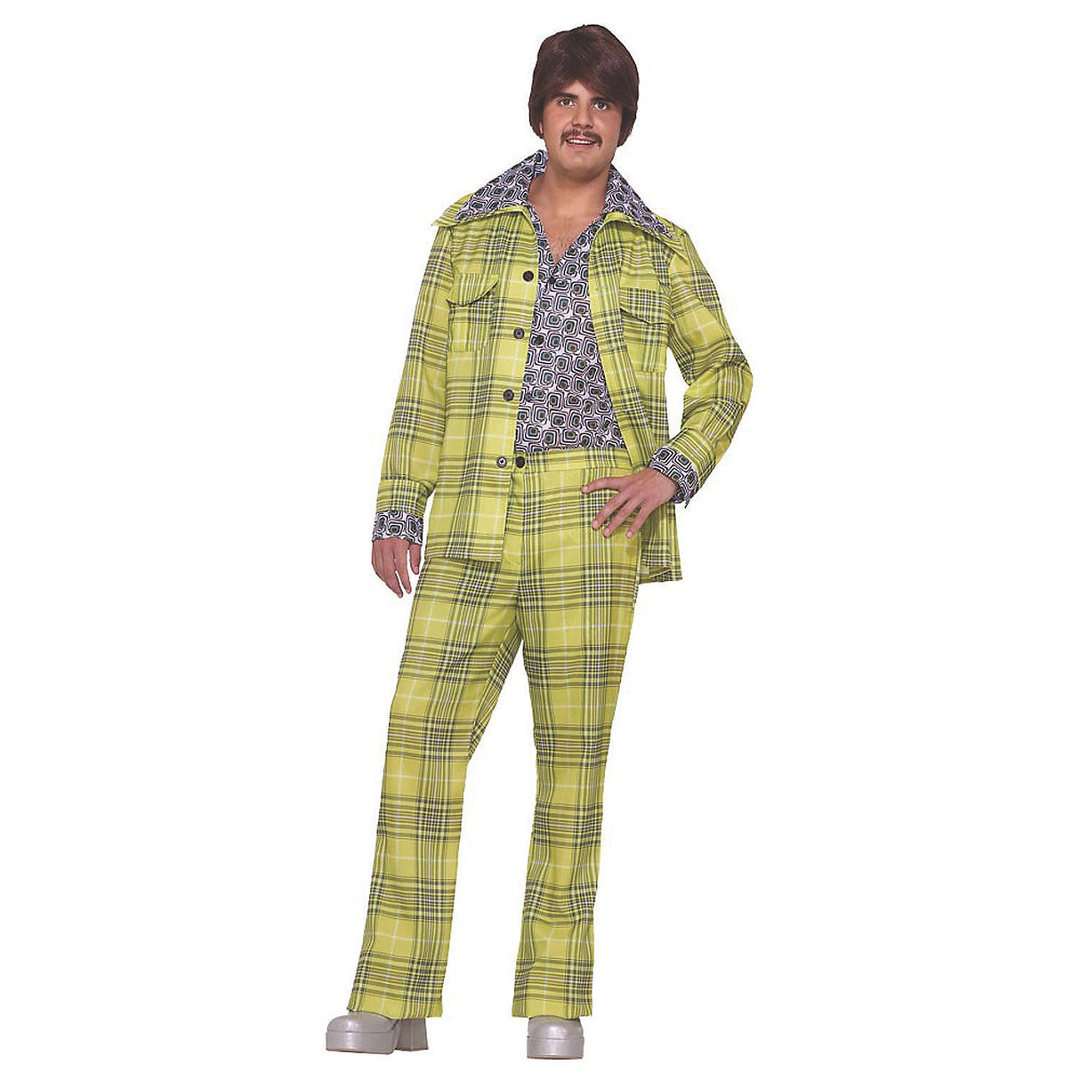 Stylish Men's Plaid Leisure Suit Costume for Retro Parties Events and Themed Celebrations