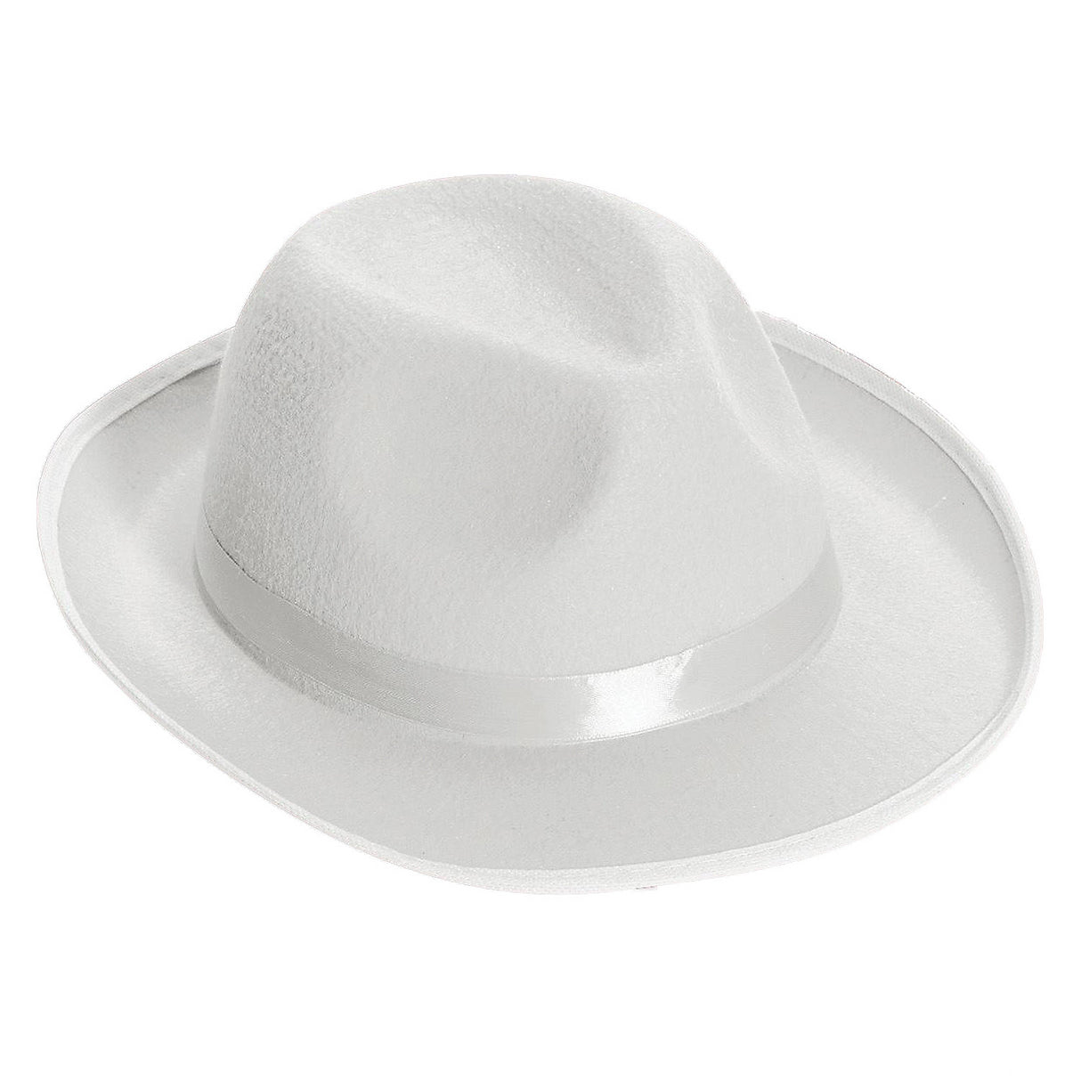 Elegant Fedora Satin White Hat for Halloween Costume Parties and Themed Events