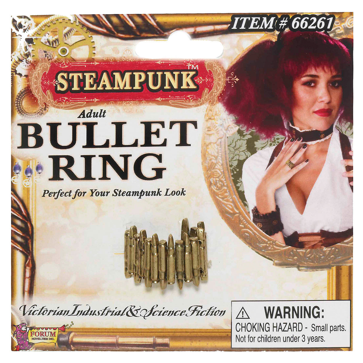 Steampunk Bullet Ring for Halloween Costumes and Unique Character Accessories