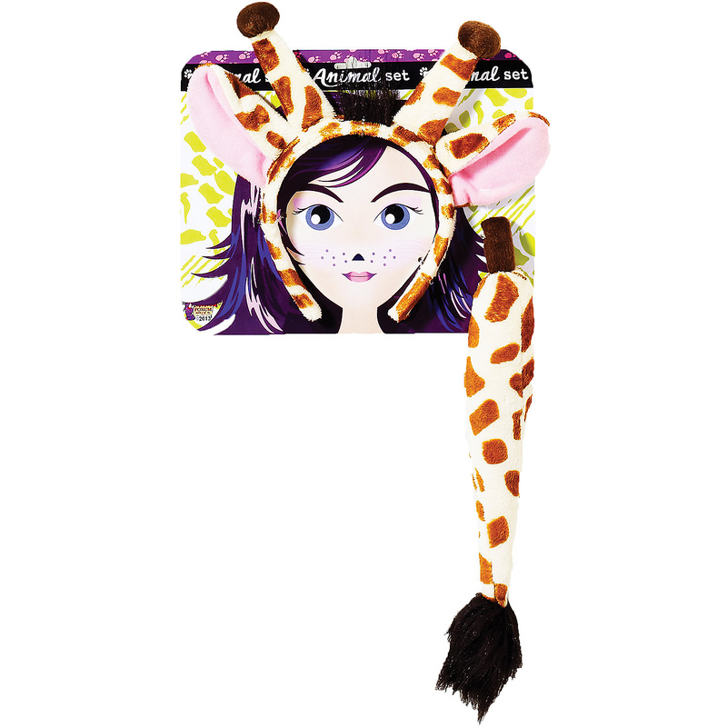 RADYAN Plush Giraffe Costume Kit with Headband and Tail Set for Adults product image