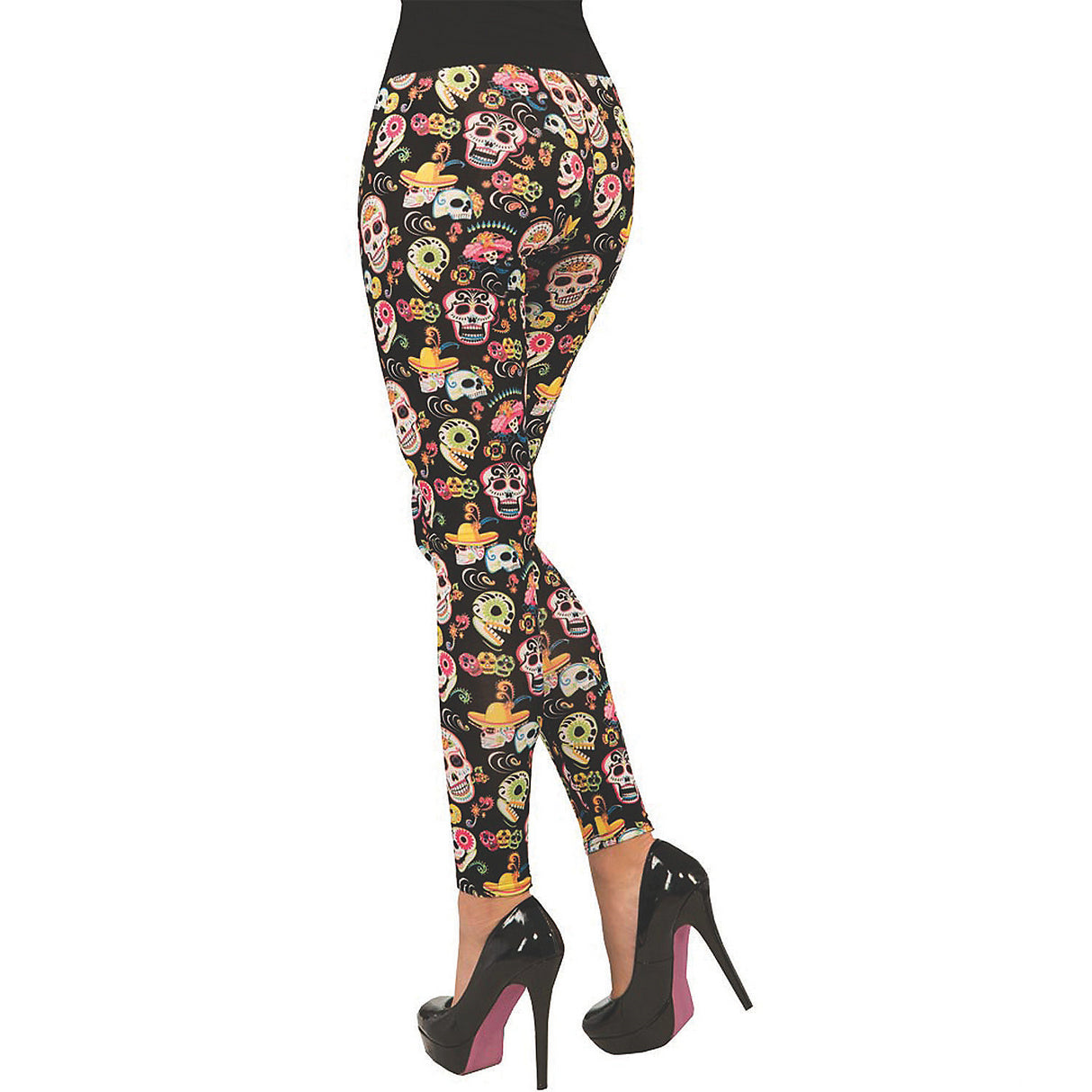 Celebrate Halloween in Stylish Day Of Dead Leggings for Festivities Comfy Parties and Costumes