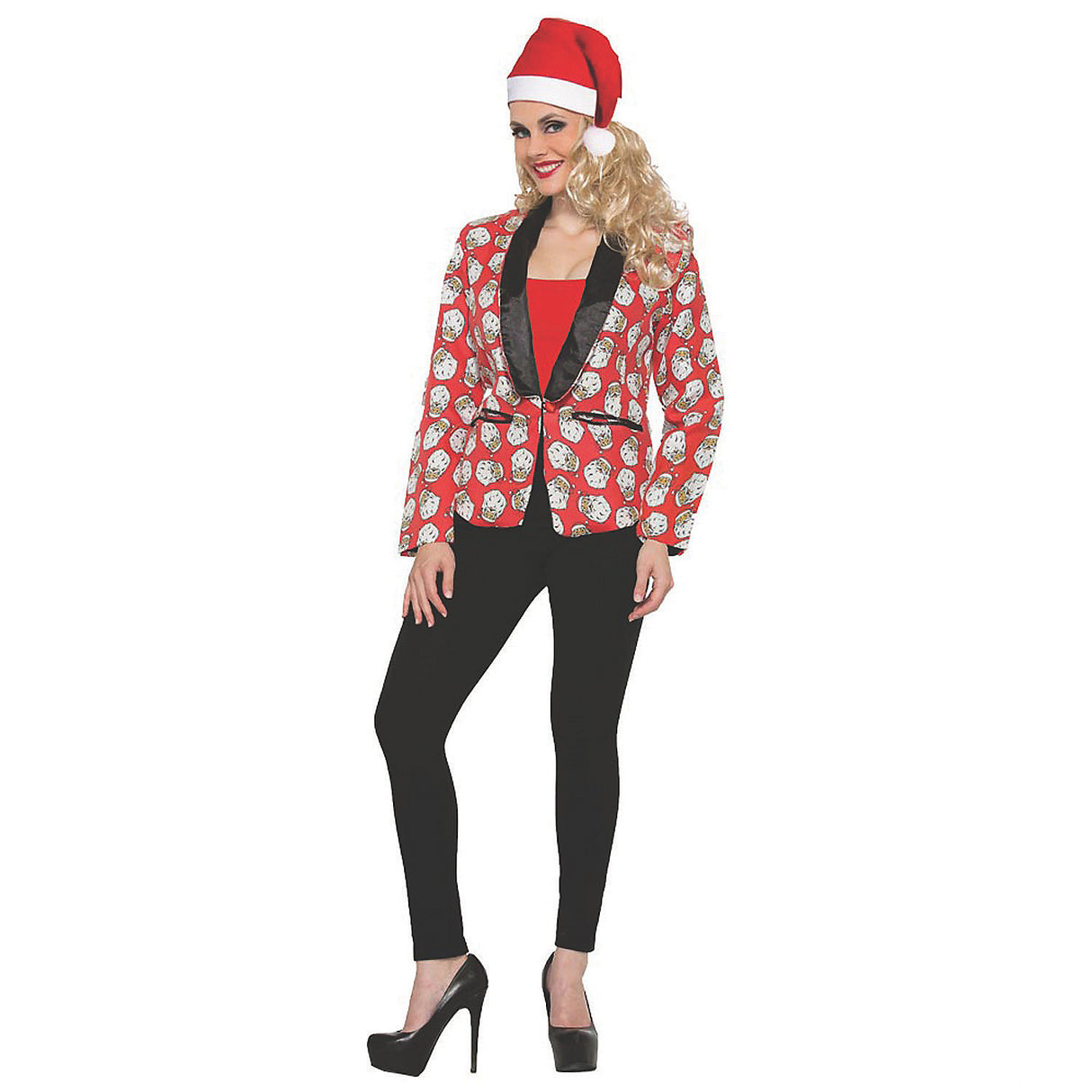 Stylish Women's Santa Blazer for Holiday Parties Christmas Celebrations and Festive Events