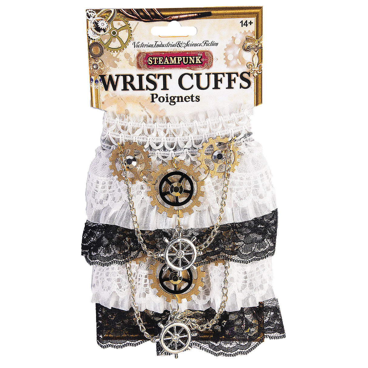 Steampunk Lace Wrist Cuffs for Unique Halloween Costumes Parties and DIY Themed Events