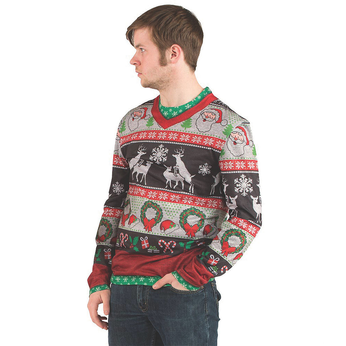 Funny Adult Ugly Christmas Sweater for Holiday Parties Family Gatherings and Office Celebrations
