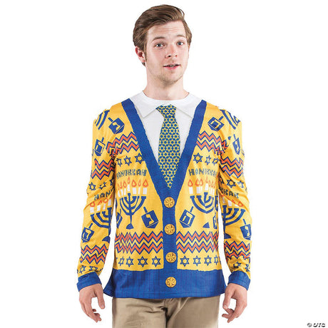 Hilarious Men's Ugly Hanukkah Sweater for Holiday Parties and Seasonal Celebrations