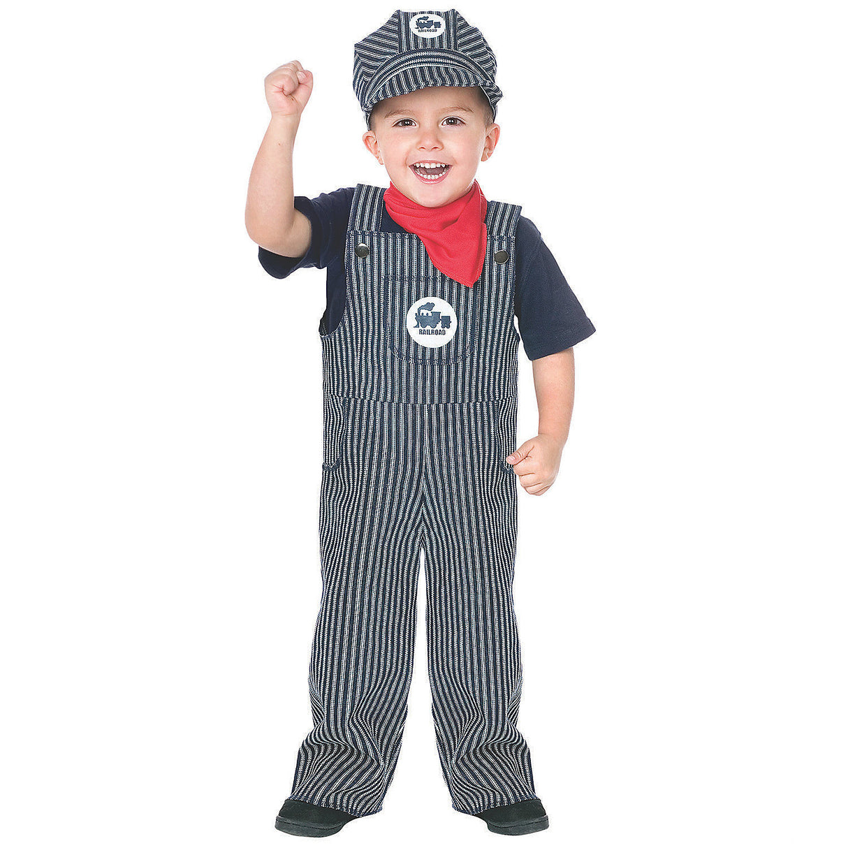 Charming Toddler Train Engineer Costume for Halloween Parties and Dress Up Fun