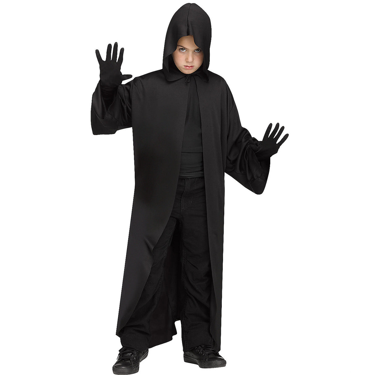 Hooded Robe Black Child Costume for Halloween Parties School Plays and Spooky Events