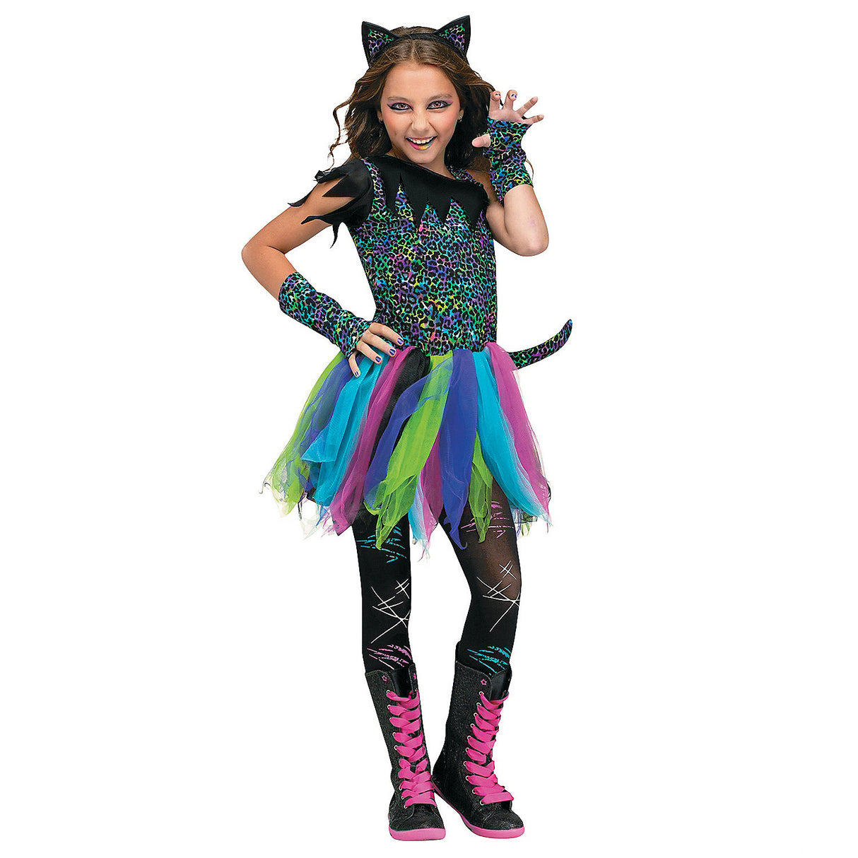 Colorful Wild Cat Costume for Halloween School Events and Fun Costume Parties