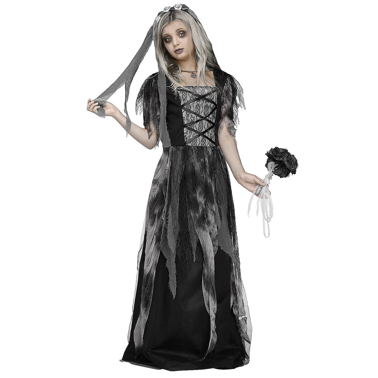 Halloween Bride Costume for Kids Perfect for Spooky Parties and Themed Celebrations