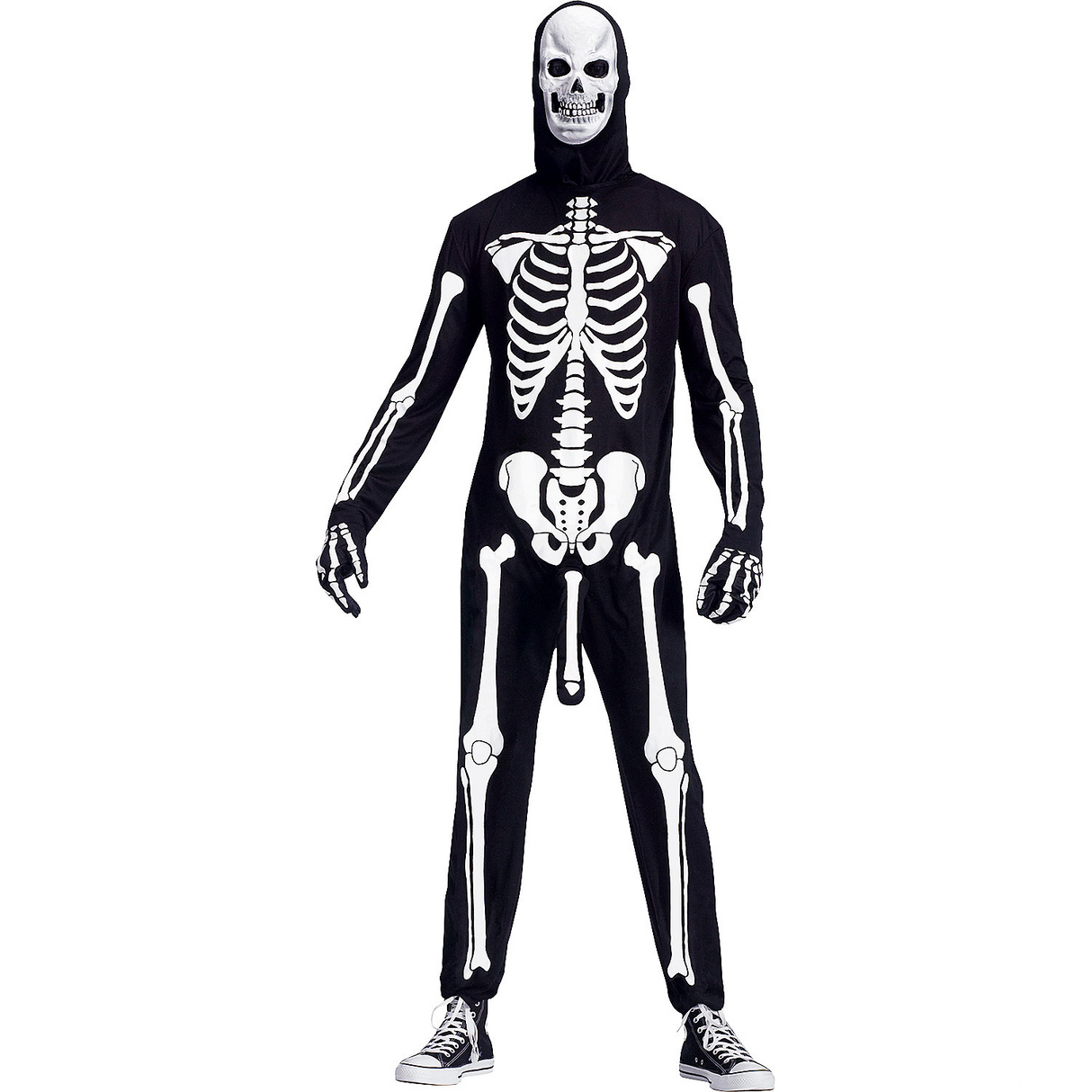 Funny Men's Skeleboner Costume for Halloween Parties and Spooky Themed Celebrations