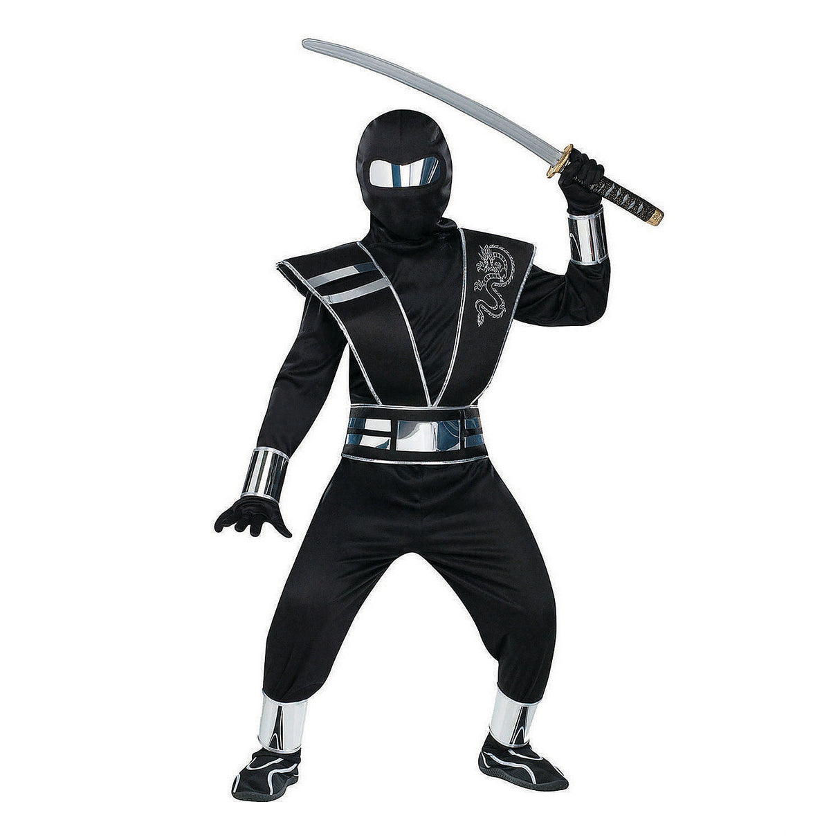 Cool Boy's Mirror Ninja Costume for Halloween Candy Theft Costume Parties and Parades