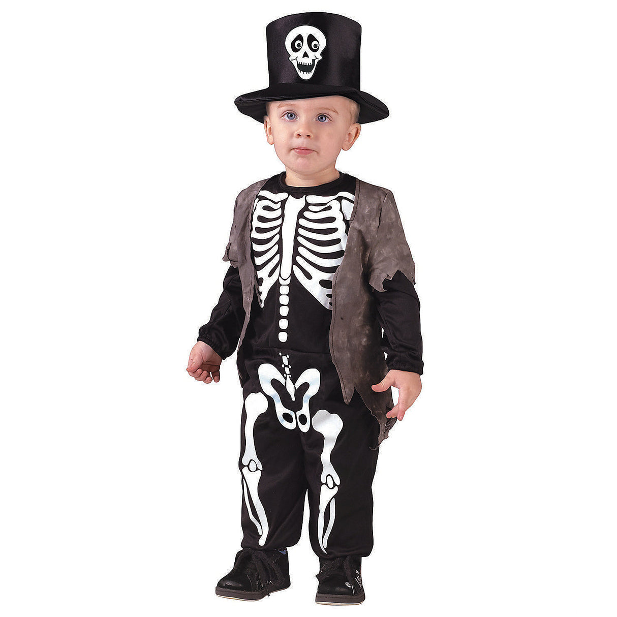 Adorable Toddler Happy Skeleton Costume for Halloween Parties Dress-up Events and Fun Photoshoots