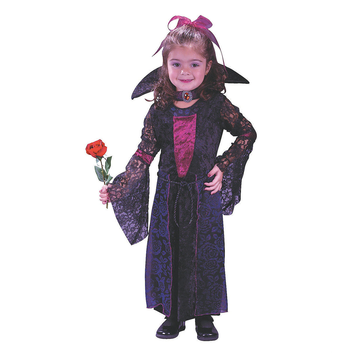 Classic Girl's Vampire Costume for Halloween Parties Dress Up and Spooky Celebrations
