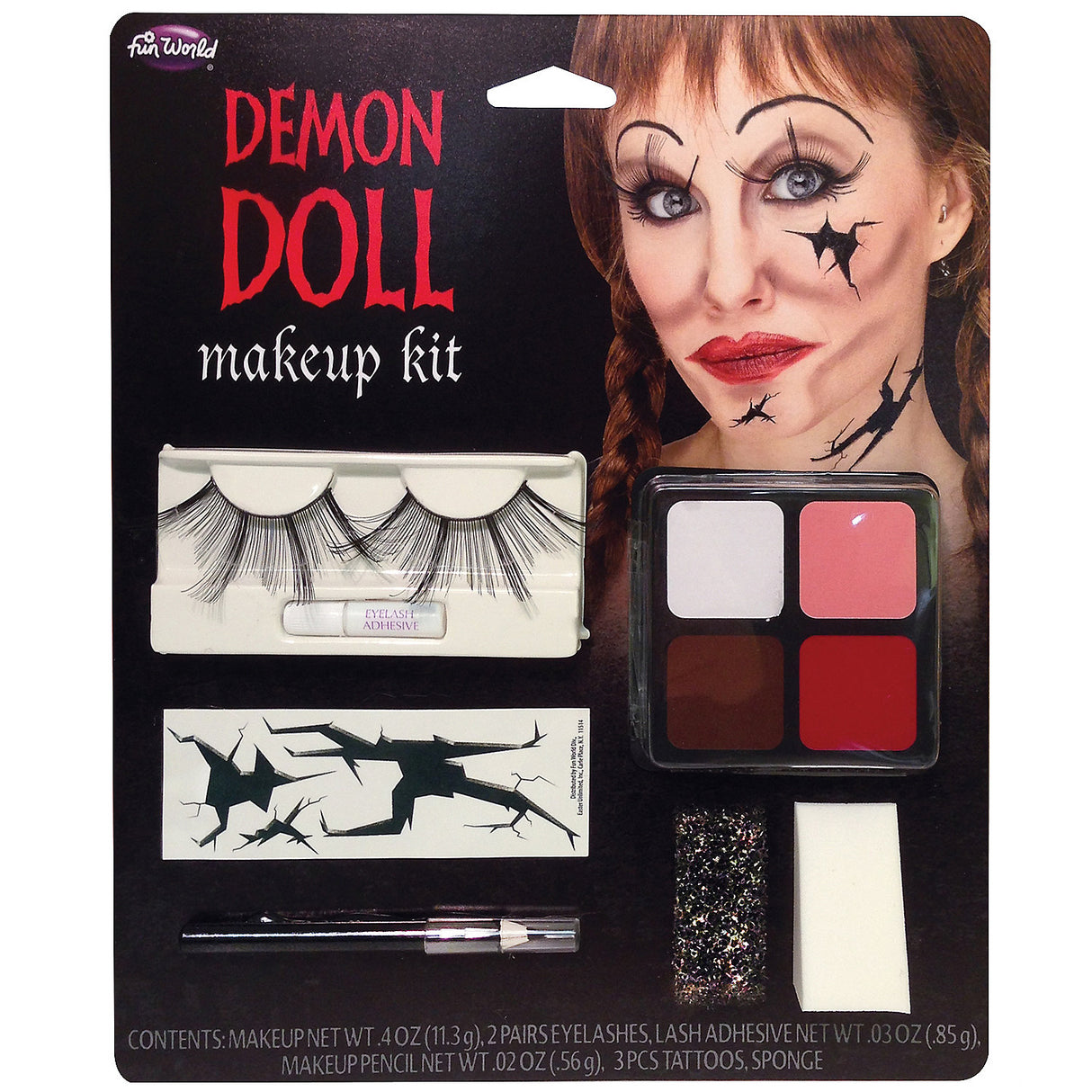 Essential Demon Doll Face Makeup Kit for Halloween Parties and Themed Events