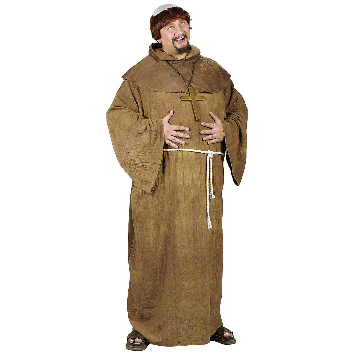Plus Size Men's Monk Costume for Halloween Celebrations and Theatrical Events