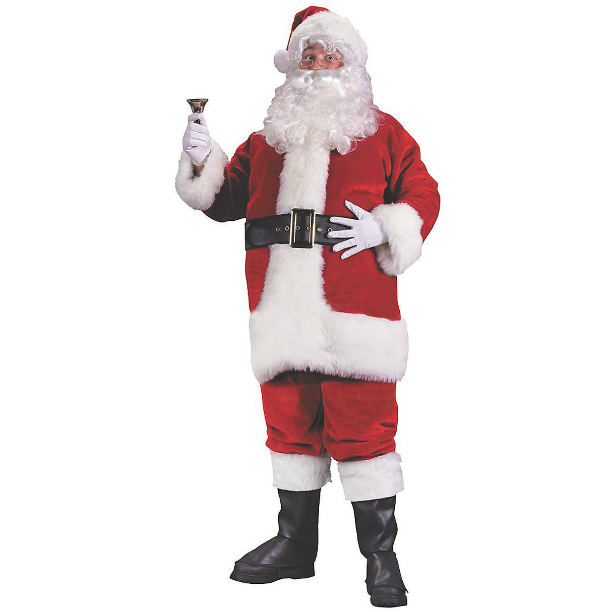 Premium Men's Santa Plush Costume for Christmas Celebrations Holiday Parties and Festive Events