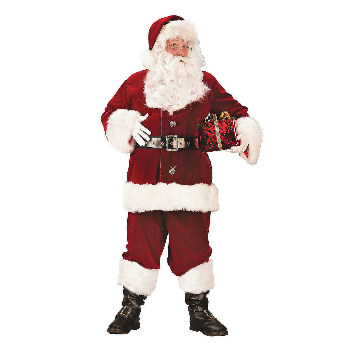 Premium Men's Super Deluxe Santa Costume for Holiday Parties Christmas Celebrations and Festive Events
