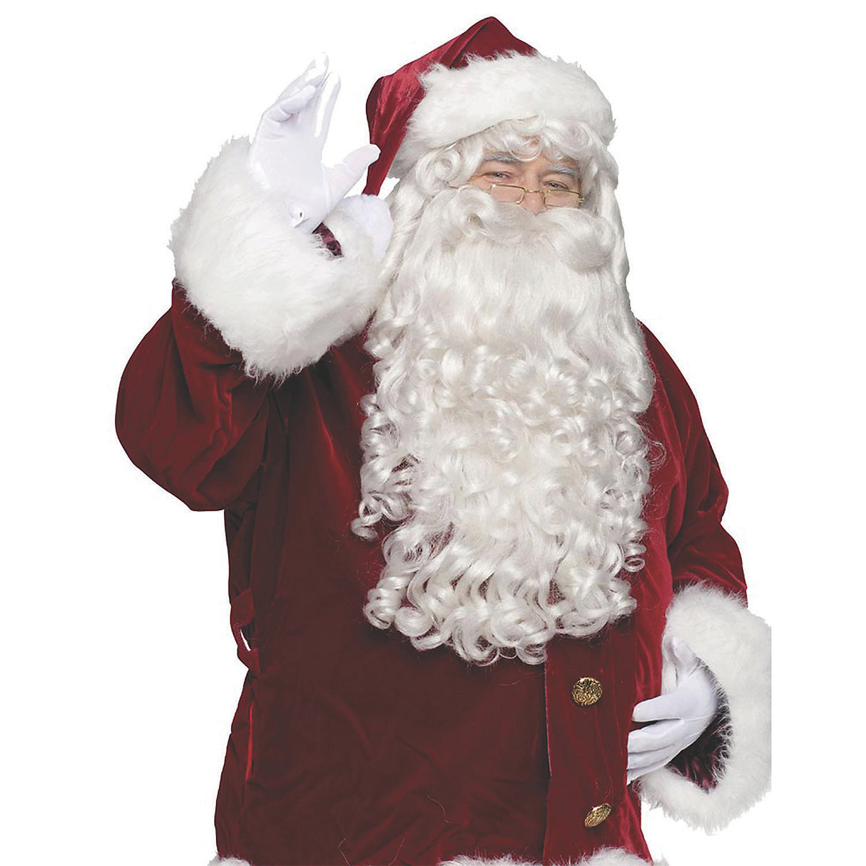 Super Deluxe Santa Wig and Beard for Holiday Parties Christmas Events Celebration