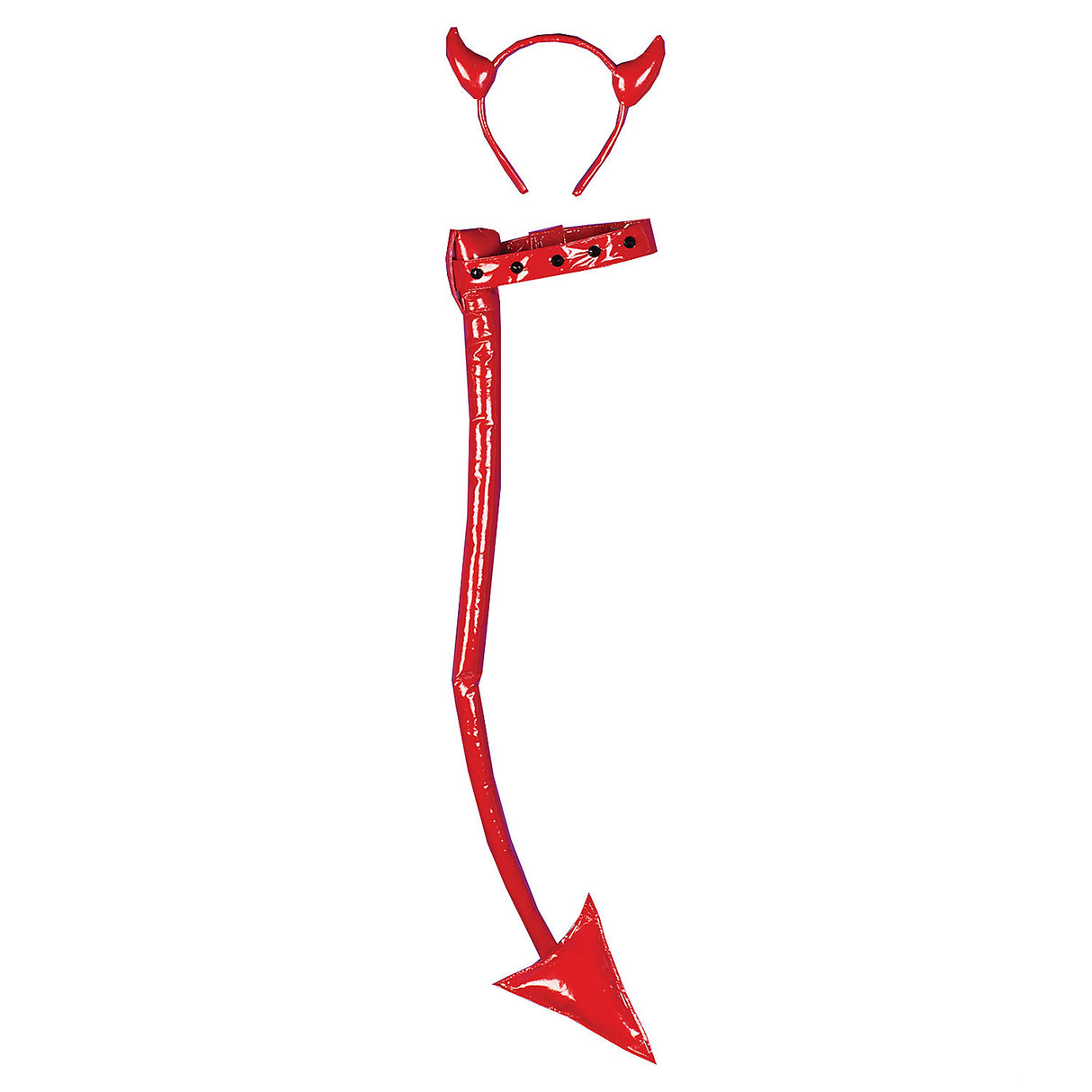 Devil Set Red Leather Like Halloween Costume Accessory for Parties and Themed Events