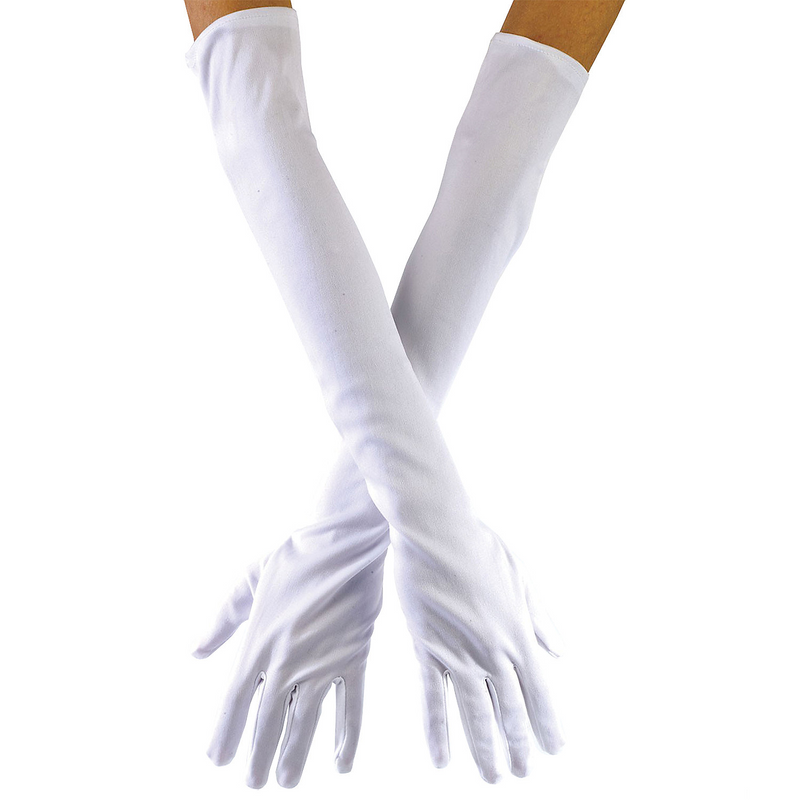 Stylish Child White Opera Gloves for Costume Parties and Dress-Up Events
