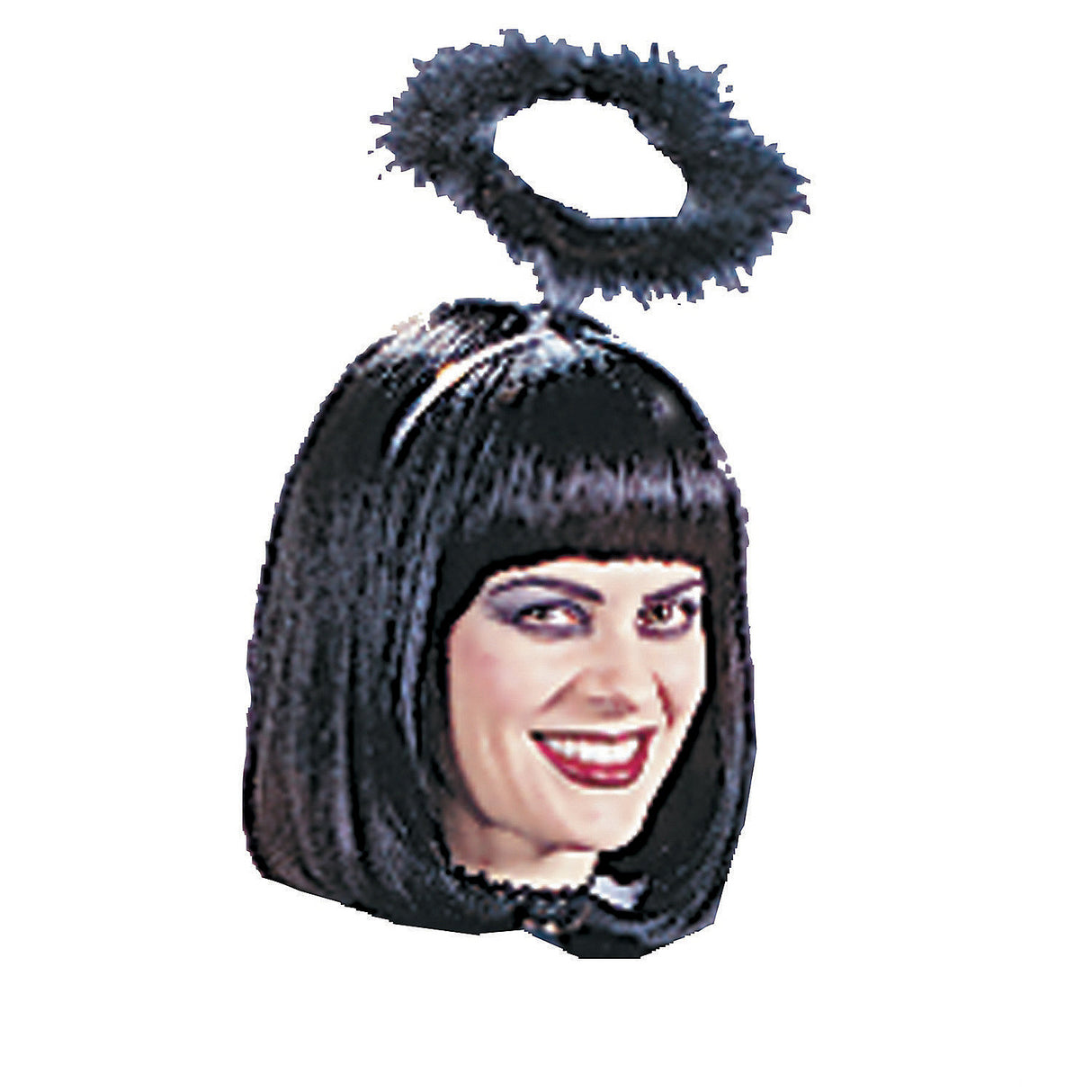 Black Marabou Halo for Angel Costume Gothic Cosplay and Halloween Events