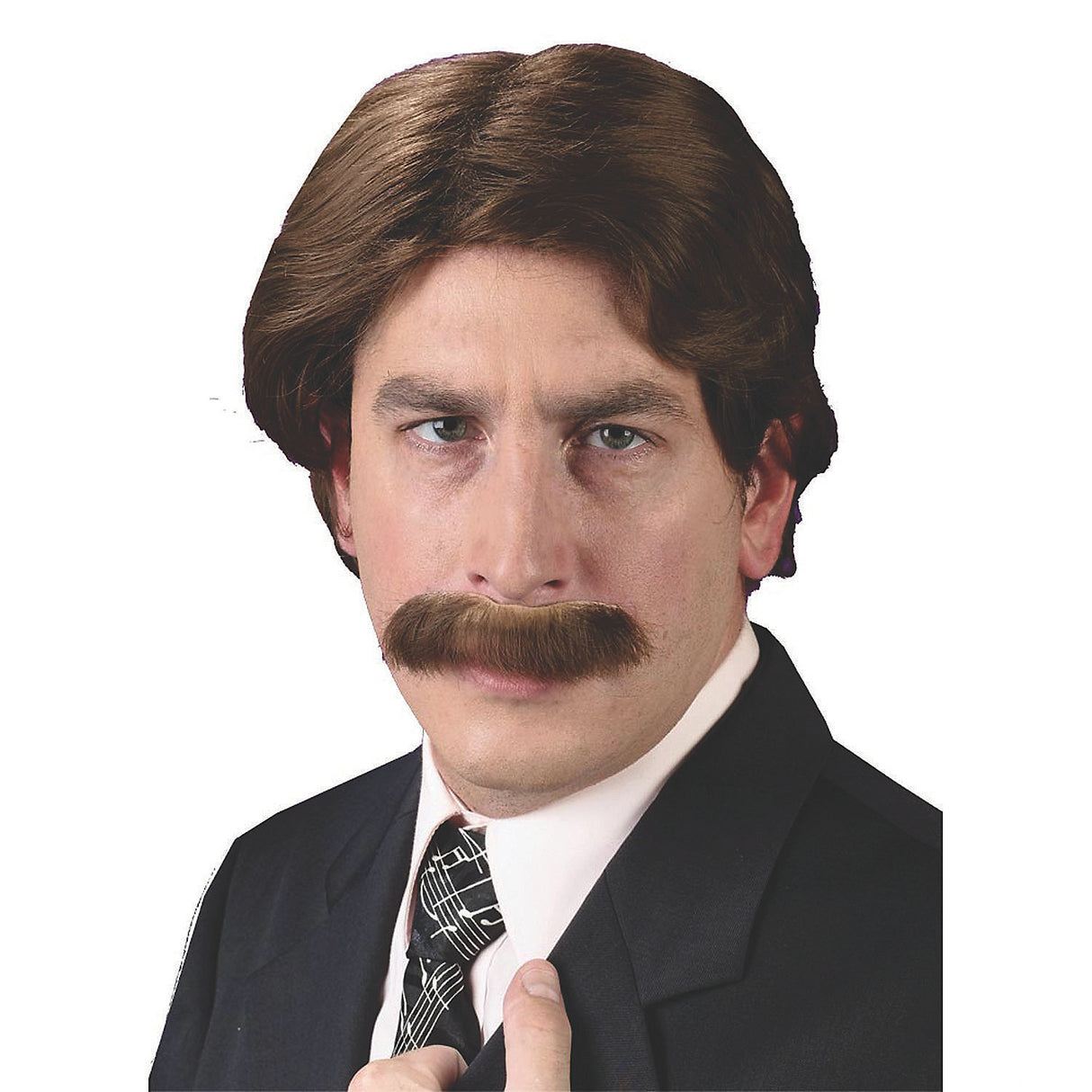 Vintage Mens Wig and Mustache for Historical Costumes Halloween Parties and Themed Events
