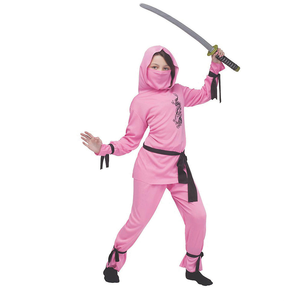 Cute Pink Ninja Child Costume for Halloween Trick or Treat and Themed Dress Up Events