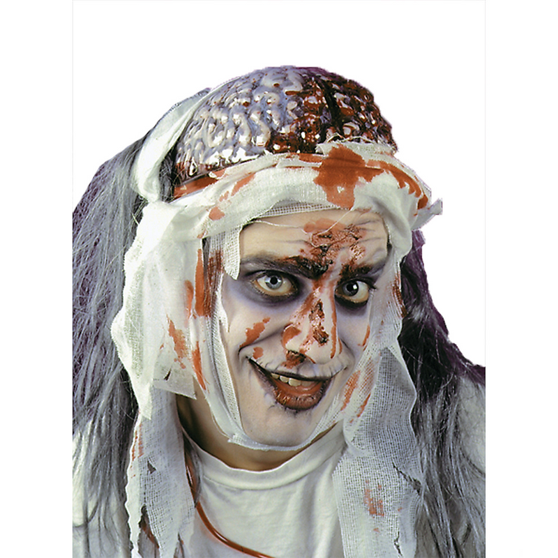 Realistic Exposed Brain Headpiece for Halloween Costumes and Scary Makeup Effects
