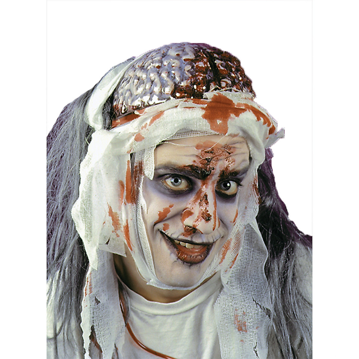 Realistic Exposed Brain Headpiece for Halloween Costumes and Scary Makeup Effects