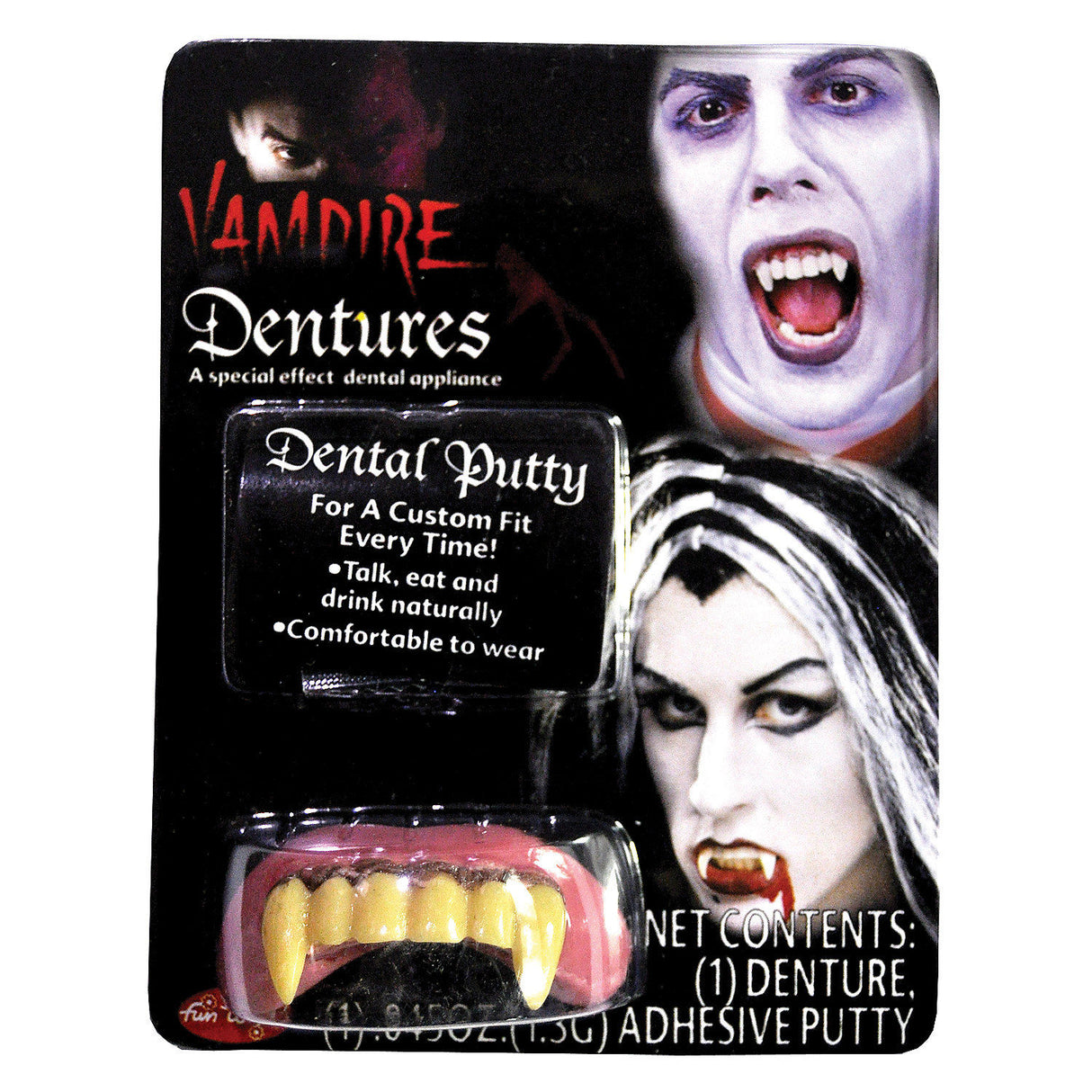 Authentic Big Bubba Vampire Teeth for Halloween Costumes and Scary Dress Up Events
