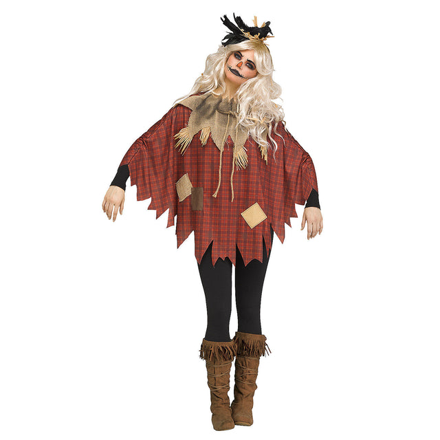 Scary Crow Poncho Adlt Costume