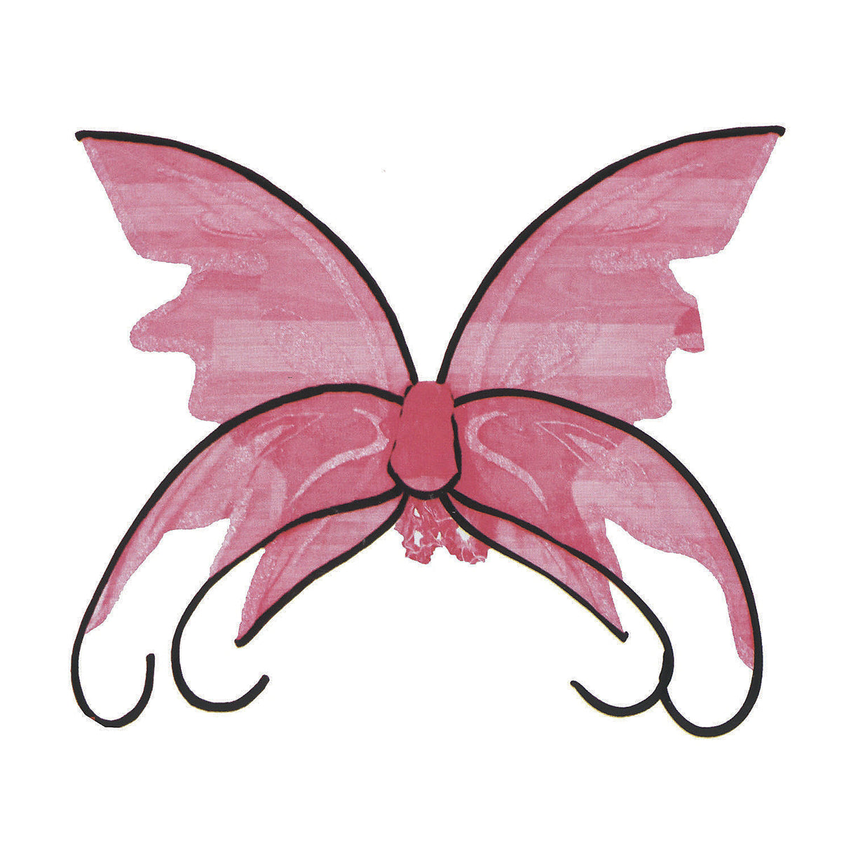 Colorful Butterfly Pink Wings With Black Trim for Halloween Costume Parties and Themed Events