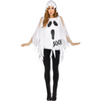 GHOST/PRINT PONCHO ADULT COSTUME