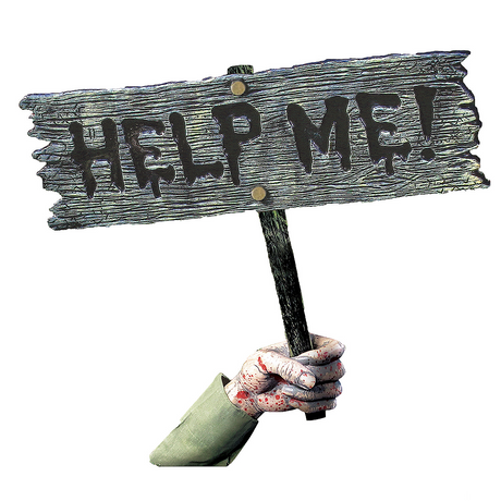 Help Me Warning From Below! Sign