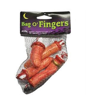 Bag of Fingers Halloween Prop Assortment – Vinyl Body Parts Party Decoration