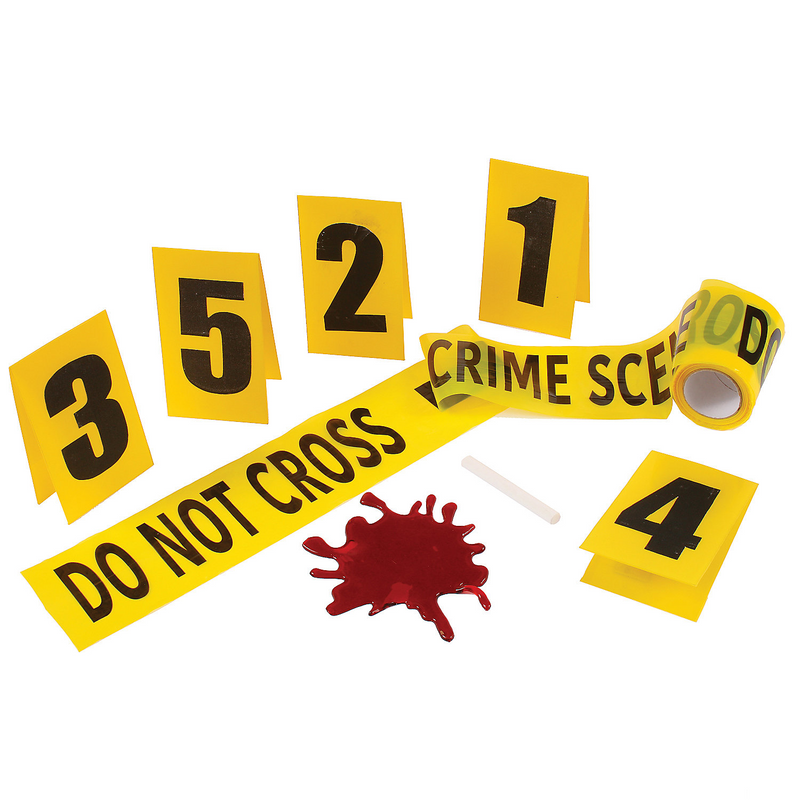 Interactive Crime Scene Kit for Halloween Parties Themed Events and DIY Costume Ideas