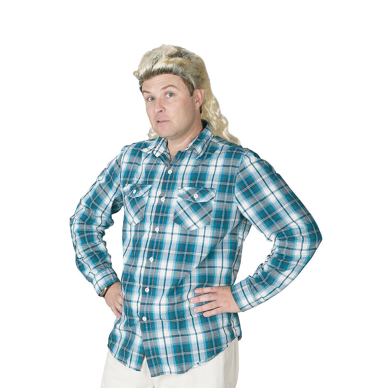 Peluca mullet decolorada para fiestas de Halloween, temas retro y eventos de disfraces